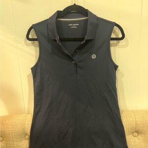 Tory Sport Women's Dark Blue Sleeveless Polo
